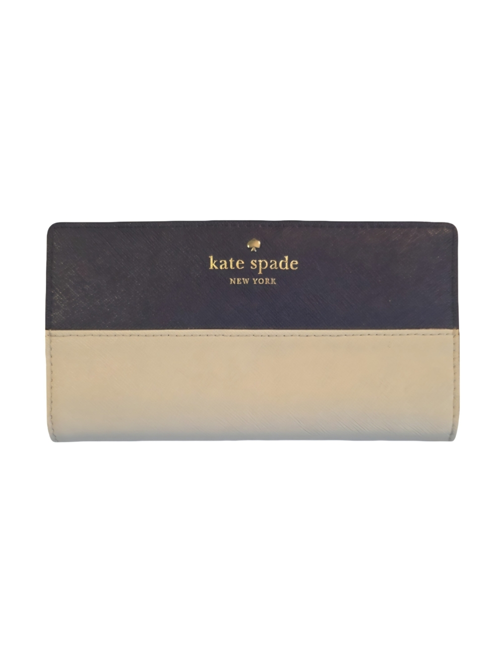 kate spade Two-Tone Navy and Cream Bi-Fold Leather Wallet